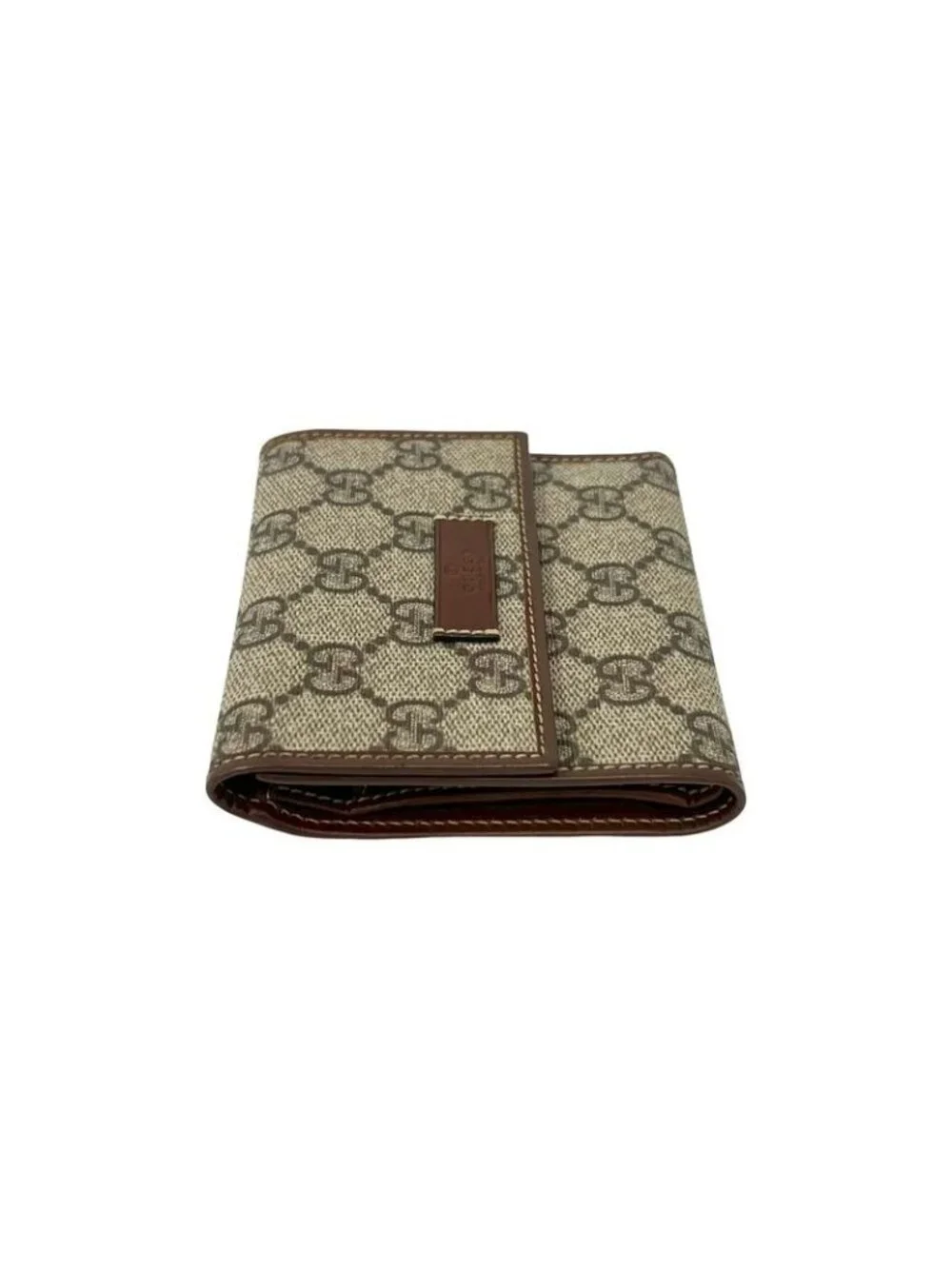 ★SOLD★ Gucci GG Supreme Leather Trifold Wallet Mini Coin Case Card Brown - Picture 5 of 10